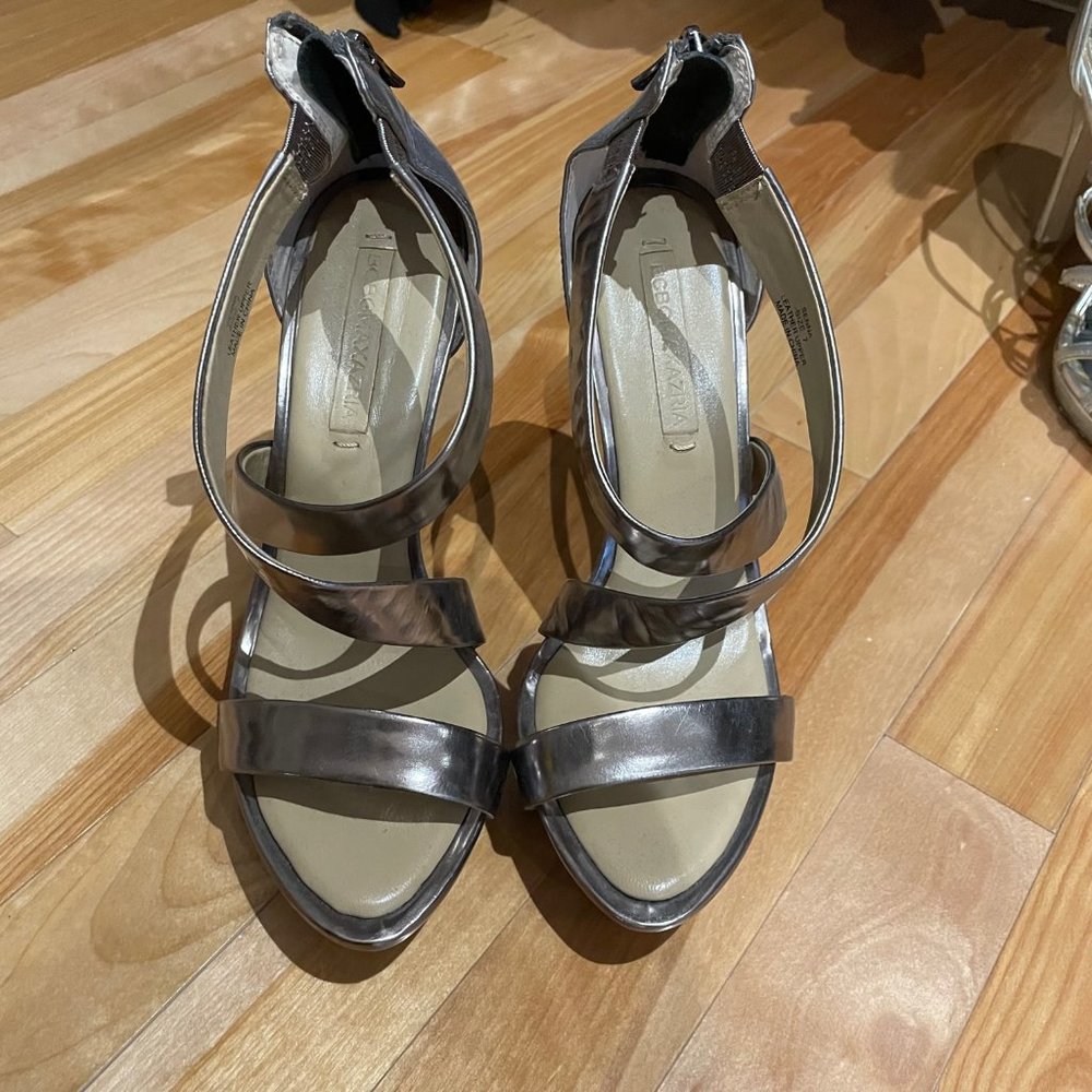 BCBG Platform heel sandal Silver Size 7